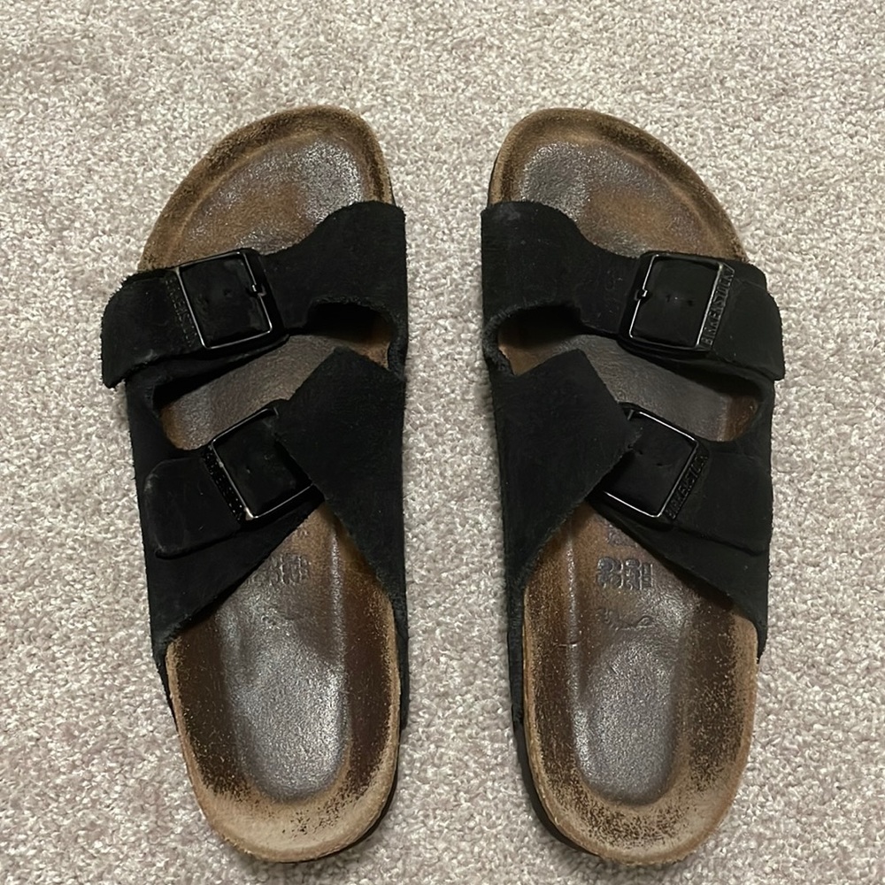 Black Birkenstock sandals womens size 8/39